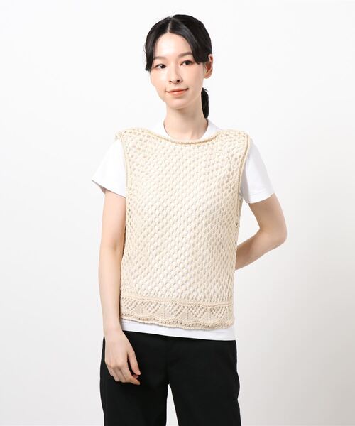 cepo（セポ）の「２ＷＡＹスカシアミベスト（ベスト・レディース・ブラック/イエロー/オフホワイト・M）」の17枚目の写真