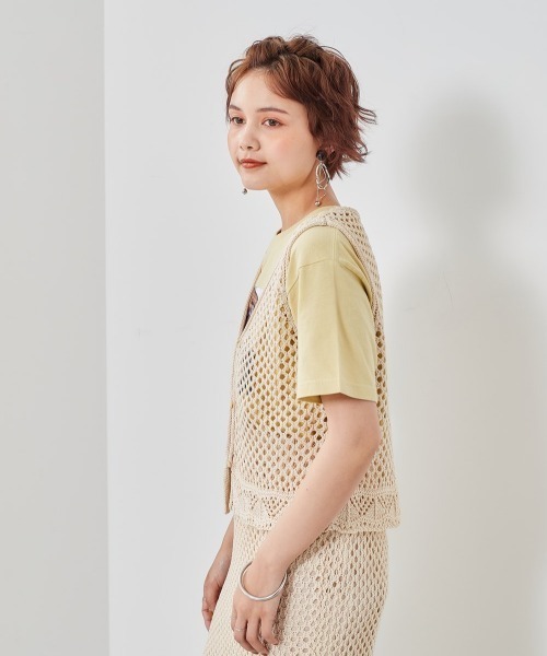 cepo（セポ）の「２ＷＡＹスカシアミベスト（ベスト・レディース・ブラック/イエロー/オフホワイト・M）」の19枚目の写真