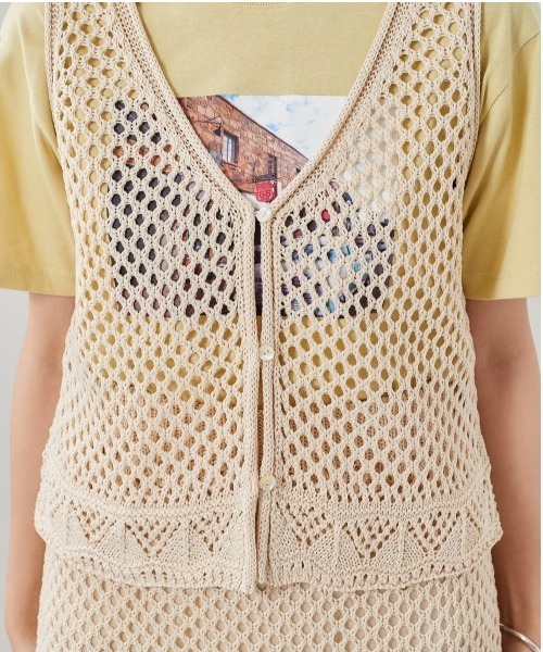 cepo（セポ）の「２ＷＡＹスカシアミベスト（ベスト・レディース・ブラック/イエロー/オフホワイト・M）」の21枚目の写真