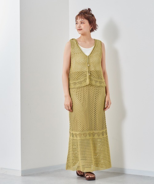 cepo（セポ）の「２ＷＡＹスカシアミベスト（ベスト・レディース・ブラック/イエロー/オフホワイト・M）」の13枚目の写真