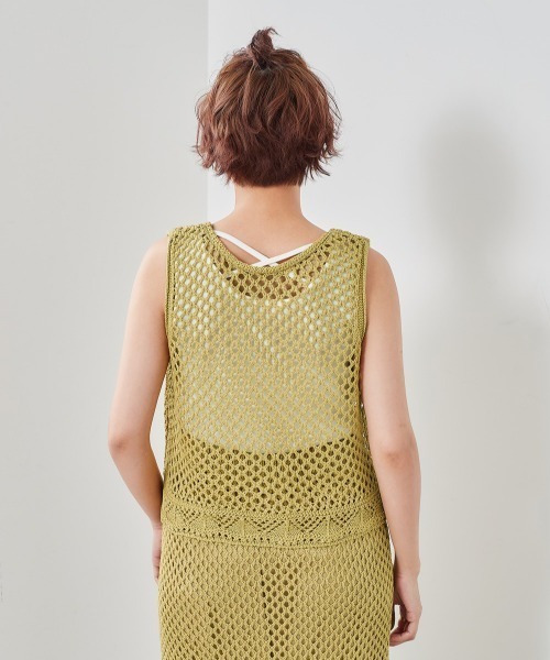 cepo（セポ）の「２ＷＡＹスカシアミベスト（ベスト・レディース・ブラック/イエロー/オフホワイト・M）」の10枚目の写真