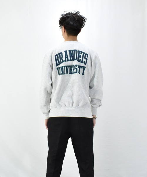 VINTAGE（ヴィンテージ）の「【ヴィンテージ古着】“BRANDEIS UNIVERSITY” リバースタイプ クルーネックスウェット USA製（スウェット・メンズ・グレー・LARGE）」の5枚目の写真