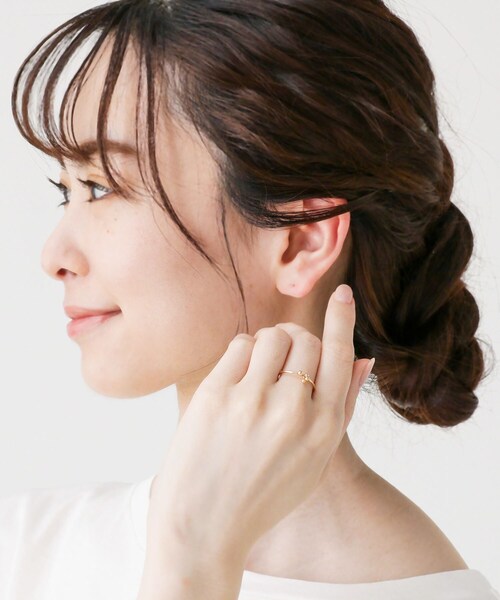 COCOSHNIK(ココシュニック)の「K10中空ボール房 リング(リング・レディース・ホワイト系その他7・10号/12号/14号)」の4枚目の写真
