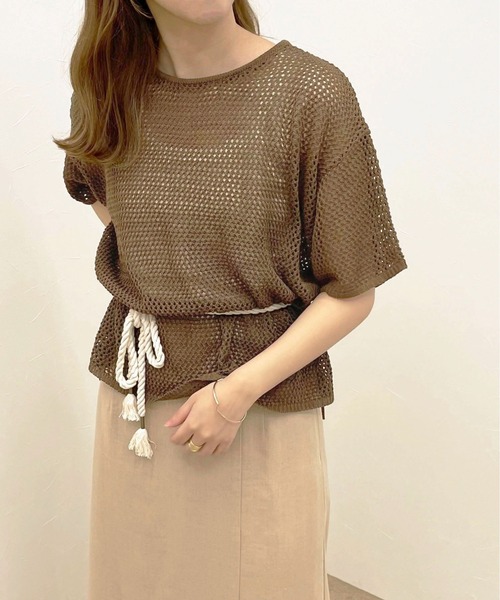 apres jour clair(アプレジュールクレア)の「【apres jour clair】メッシュ編みトップス【ZOZOTOWN限定アイテム】(ニット/セーター・レディース・アイボリー/モカ/ベージュ・X-LARGE/フリー)」の2枚目の写真