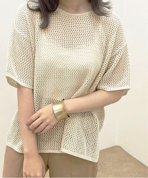 apres jour clair(アプレジュールクレア)の「【apres jour clair】メッシュ編みトップス【ZOZOTOWN限定アイテム】(ニット/セーター・レディース・アイボリー/モカ/ベージュ・X-LARGE/フリー)」の4枚目の写真