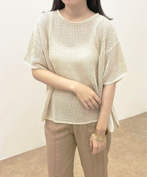 apres jour clair(アプレジュールクレア)の「【apres jour clair】メッシュ編みトップス【ZOZOTOWN限定アイテム】(ニット/セーター・レディース・アイボリー/モカ/ベージュ・X-LARGE/フリー)」の5枚目の写真