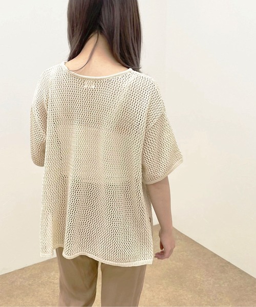 apres jour clair(アプレジュールクレア)の「【apres jour clair】メッシュ編みトップス【ZOZOTOWN限定アイテム】(ニット/セーター・レディース・アイボリー/モカ/ベージュ・X-LARGE/フリー)」の7枚目の写真