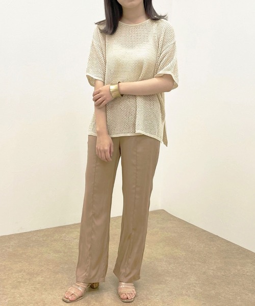 apres jour clair(アプレジュールクレア)の「【apres jour clair】メッシュ編みトップス【ZOZOTOWN限定アイテム】(ニット/セーター・レディース・アイボリー/モカ/ベージュ・X-LARGE/フリー)」の8枚目の写真