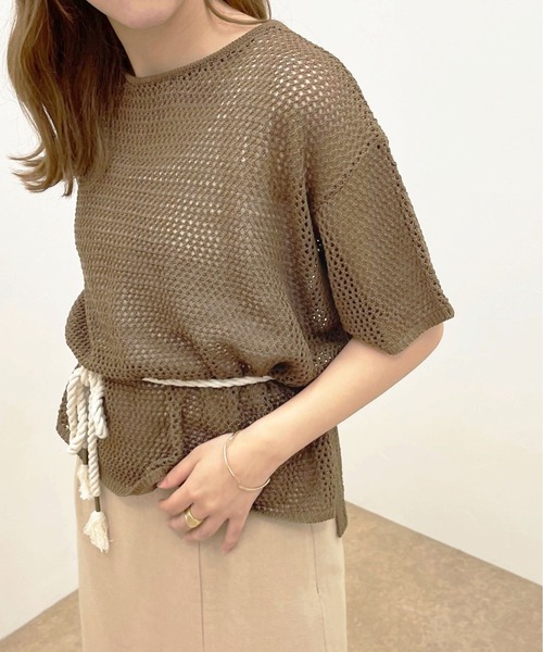 apres jour clair(アプレジュールクレア)の「【apres jour clair】メッシュ編みトップス【ZOZOTOWN限定アイテム】(ニット/セーター・レディース・アイボリー/モカ/ベージュ・X-LARGE/フリー)」の10枚目の写真