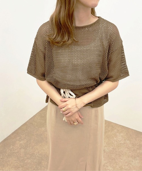 apres jour clair(アプレジュールクレア)の「【apres jour clair】メッシュ編みトップス【ZOZOTOWN限定アイテム】(ニット/セーター・レディース・アイボリー/モカ/ベージュ・X-LARGE/フリー)」の11枚目の写真