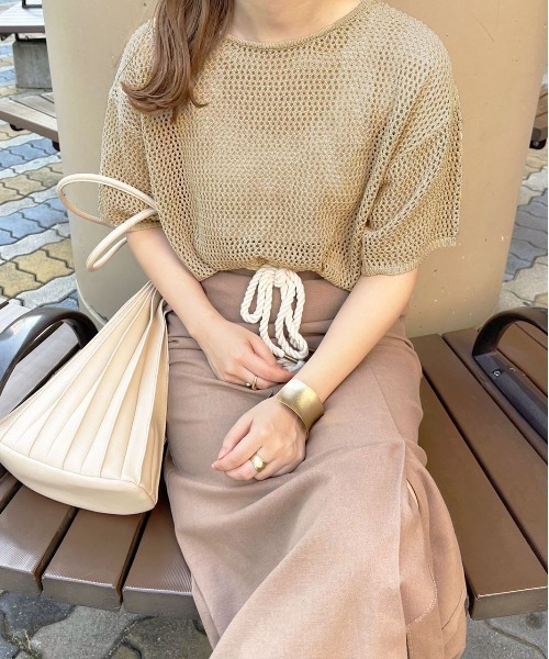 apres jour clair(アプレジュールクレア)の「【apres jour clair】メッシュ編みトップス【ZOZOTOWN限定アイテム】(ニット/セーター・レディース・アイボリー/モカ/ベージュ・X-LARGE/フリー)」の16枚目の写真