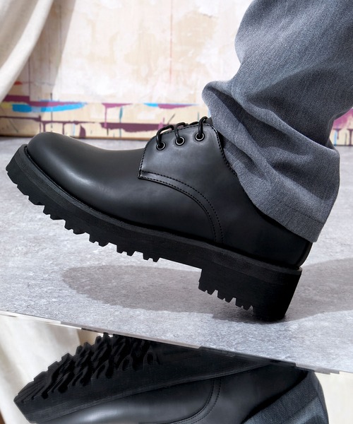 EMMA CLOTHES(エマクローズ)の「タンクハイソールシューズ/レースアッププレーントゥ/シングルモンク/コインローファー EMMA CLOTHES(ローファー・メンズ・ブラック系その他2/ブラック/ブラック系その他・M/S/L)」の4枚目の写真