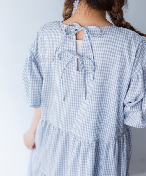 nemne store（ネンネストア）の「アップルパイを焼くティアードワンピース（ワンピース・レディース・アイボリー/ブルー/グリーン/ベージュ・フリー）」の8枚目の写真