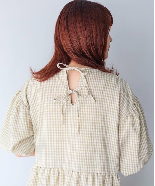 nemne store（ネンネストア）の「アップルパイを焼くティアードワンピース（ワンピース・レディース・アイボリー/ブルー/グリーン/ベージュ・フリー）」の6枚目の写真