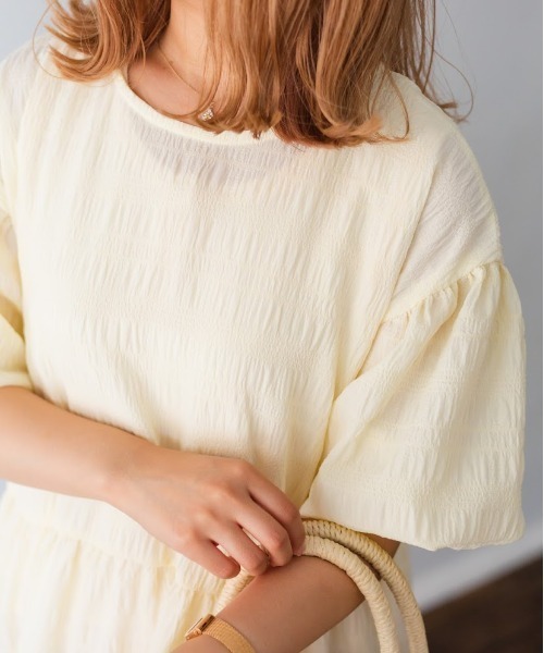 nemne store（ネンネストア）の「アップルパイを焼くティアードワンピース（ワンピース・レディース・アイボリー/ブルー/グリーン/ベージュ・フリー）」の9枚目の写真