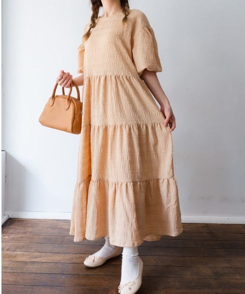 nemne store（ネンネストア）の「アップルパイを焼くティアードワンピース（ワンピース・レディース・アイボリー/ブルー/グリーン/ベージュ・フリー）」の10枚目の写真