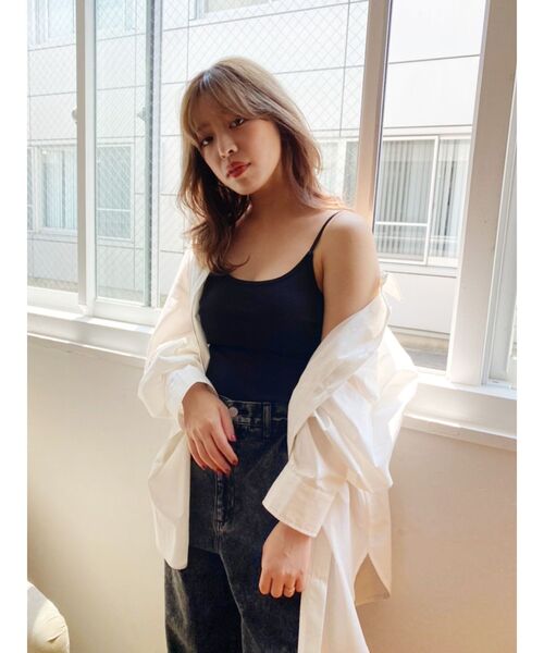 EVRIS（エヴリス）の「バックオープンリブキャミソール（キャミソール・レディース・ブラック/アイボリー・FREE）」の11枚目の写真