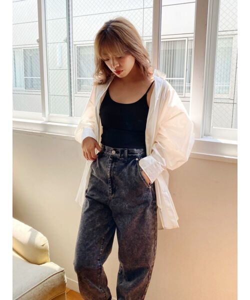 EVRIS（エヴリス）の「バックオープンリブキャミソール（キャミソール・レディース・ブラック/アイボリー・FREE）」の12枚目の写真