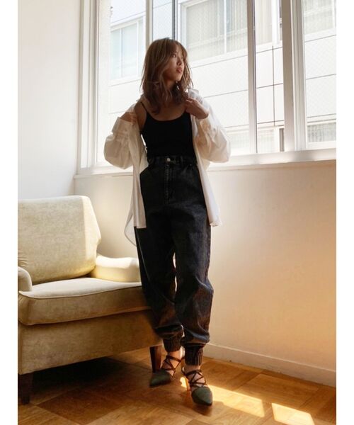 EVRIS（エヴリス）の「バックオープンリブキャミソール（キャミソール・レディース・ブラック/アイボリー・FREE）」の15枚目の写真