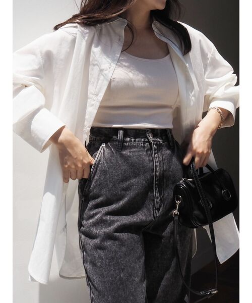 EVRIS（エヴリス）の「バックオープンリブキャミソール（キャミソール・レディース・ブラック/アイボリー・FREE）」の22枚目の写真