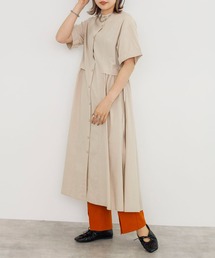 w closet | バンドカラーウエストタックワンピース(シャツワンピース)