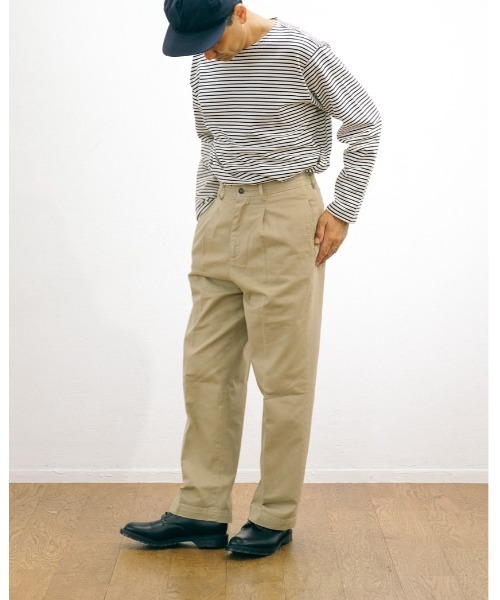 RICCARDO METHA（リカルドメッサ）の「「RICCARDO METHA/リカルド メッサ」イタリア製 メンズ コットン ツイル ワンタック ワイド パンツ（チノパンツ・メンズ・ブラック/ベージュ/オリーブ/カーキ・44/46/48/50）」の9枚目の写真