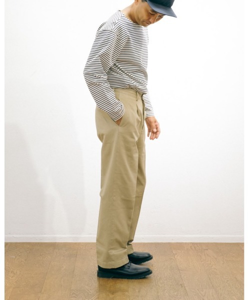 RICCARDO METHA（リカルドメッサ）の「「RICCARDO METHA/リカルド メッサ」イタリア製 メンズ コットン ツイル ワンタック ワイド パンツ（チノパンツ・メンズ・ブラック/ベージュ/オリーブ/カーキ・44/46/48/50）」の11枚目の写真