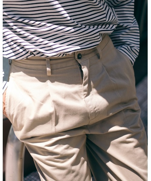 RICCARDO METHA（リカルドメッサ）の「「RICCARDO METHA/リカルド メッサ」イタリア製 メンズ コットン ツイル ワンタック ワイド パンツ（チノパンツ・メンズ・ブラック/ベージュ/オリーブ/カーキ・44/46/48/50）」の6枚目の写真