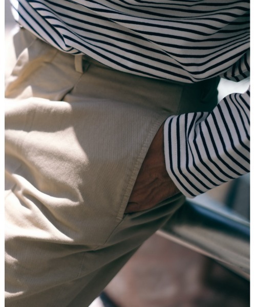 RICCARDO METHA（リカルドメッサ）の「「RICCARDO METHA/リカルド メッサ」イタリア製 メンズ コットン ツイル ワンタック ワイド パンツ（チノパンツ・メンズ・ブラック/ベージュ/オリーブ/カーキ・44/46/48/50）」の7枚目の写真