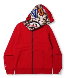BAPE X OVO WOODLAND CAMO SHARK REVERSIBLE FULL ZIP HOODIE M