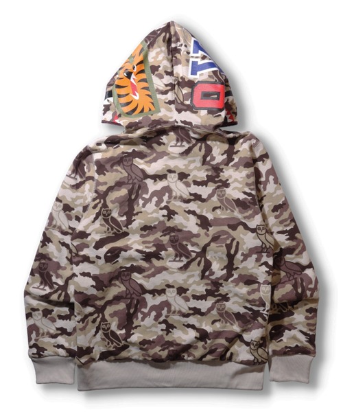 OVO "OCTOBER VERY OWN"（オービーオー　　オクトーバーベリーオウン）の「BAPE X OVO WOODLAND CAMO SHARK REVERSIBLE FULL ZIP HOODIE M（パーカー・メンズ・レッド/ブラック・LARGE/SMALL/XXX-LARGE/XX-LARGE/X-LARGE/MEDIUM）」の20枚目の写真