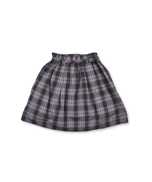 BeBe（ベベ）の「BeBe/ベルト付きビエラチェックボタンひざ上丈タックスカート（90~150cm）（スカート・キッズ・ベージュ/グレー・150/140/130/110/120/100/90）」の8枚目の写真