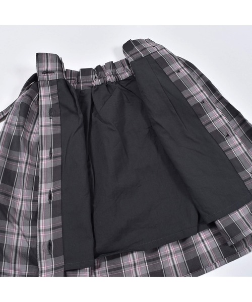 BeBe（ベベ）の「BeBe/ベルト付きビエラチェックボタンひざ上丈タックスカート（90~150cm）（スカート・キッズ・ベージュ/グレー・150/140/130/110/120/100/90）」の18枚目の写真