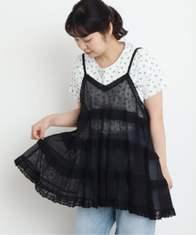 Dot&Stripes CHILD WOMAN | コットンメッシュ ティアードキャミブラウス(キャミソール)
