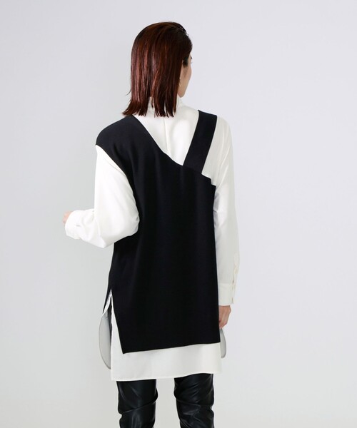 CAST:(キャストコロン)の「ハイネックシャツコンビニット(ニット/セーター・レディース・ブラック・M/S)」の9枚目の写真