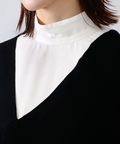 CAST:(キャストコロン)の「ハイネックシャツコンビニット(ニット/セーター・レディース・ブラック・M/S)」の5枚目の写真