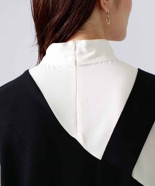 CAST:(キャストコロン)の「ハイネックシャツコンビニット(ニット/セーター・レディース・ブラック・M/S)」の10枚目の写真