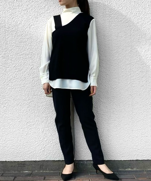 CAST:(キャストコロン)の「ハイネックシャツコンビニット(ニット/セーター・レディース・ブラック・M/S)」の13枚目の写真