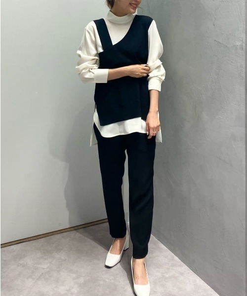 CAST:(キャストコロン)の「ハイネックシャツコンビニット(ニット/セーター・レディース・ブラック・M/S)」の14枚目の写真