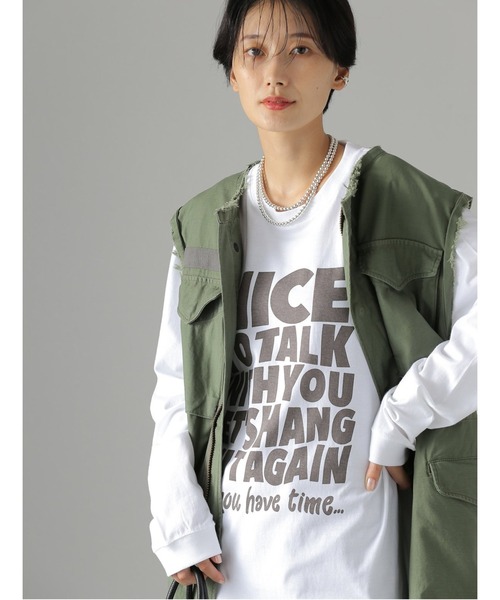 JOURNAL STANDARD(ジャーナルスタンダード)の「ビッグロゴロングTシャツ【NICE】(Tシャツ/カットソー・レディース・ブラック系その他/ホワイト・FREE)」の13枚目の写真