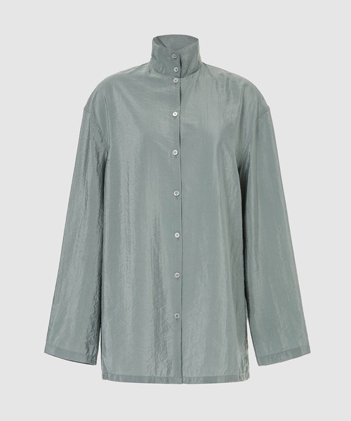 LEMAIRE(ルメール)の「HIGH COLLAR SHIRT(シャツ/ブラウス・レディース・オフホワイト/ブルー系その他/コーラル・36/34)」の2枚目の写真