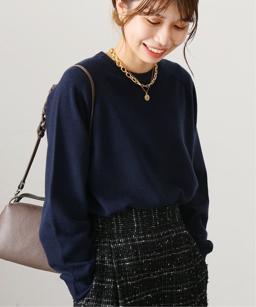 La TOTALITE（ラトータリテ）の「ウールカシミヤクルーネックプルオーバー◆（ニット/セーター・レディース・グリーン/キャメル/ピンク/ネイビー・FREE）」の3枚目の写真