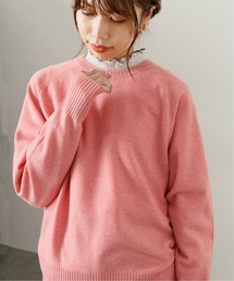 ウールカシミヤクルーネックプルオーバー◆