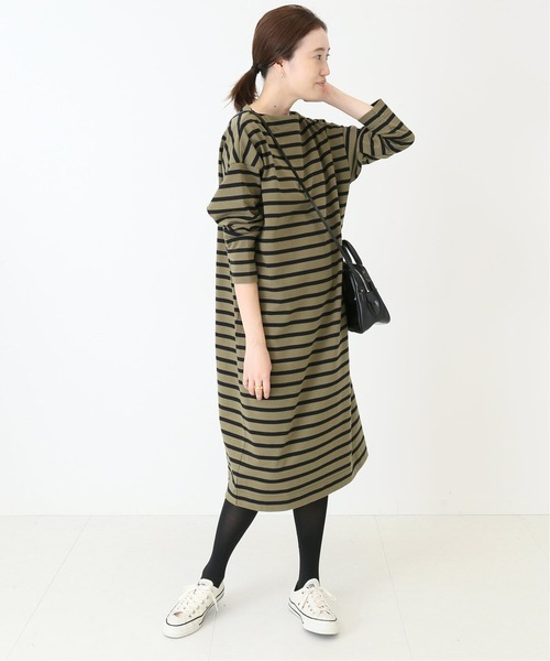 SLOBE IENA（スローブイエナ）の「【TRADITIONAL WEATHERWEAR 】 BMB SHIRT SUPER ロングワンピース【手洗い可】◆（Tシャツ/カットソー・レディース・ブラック/カーキ・FREE）」の5枚目の写真