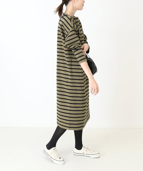 SLOBE IENA（スローブイエナ）の「【TRADITIONAL WEATHERWEAR 】 BMB SHIRT SUPER ロングワンピース【手洗い可】◆（Tシャツ/カットソー・レディース・ブラック/カーキ・FREE）」の14枚目の写真