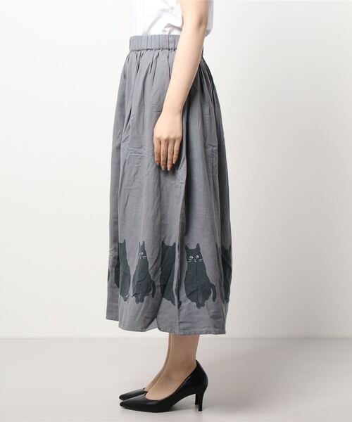 salle de bal（サルデバル）の「【 nyan de bal / ニャンデバル 】 【 LITTLE MARKET / リトルマーケット 】 裾猫スカート ネコ ねこ 猫 アニマル柄 CAT FRH（スカート・レディース・グレー/ワイン・FREE）」の11枚目の写真