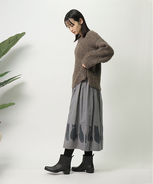 salle de bal（サルデバル）の「【 nyan de bal / ニャンデバル 】 【 LITTLE MARKET / リトルマーケット 】 裾猫スカート ネコ ねこ 猫 アニマル柄 CAT FRH（スカート・レディース・グレー/ワイン・FREE）」の16枚目の写真