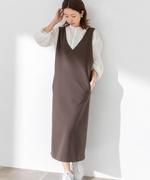 URBAN RESEARCH Sonny Label（アーバンリサーチサニーレーベル）の「『WEB限定』クロスジャンパースカート（ワンピース・レディース・ブラウン/ブラック・FREE）」の6枚目の写真