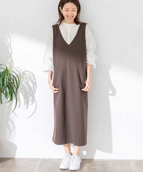 URBAN RESEARCH Sonny Label（アーバンリサーチサニーレーベル）の「『WEB限定』クロスジャンパースカート（ワンピース・レディース・ブラウン/ブラック・FREE）」の7枚目の写真