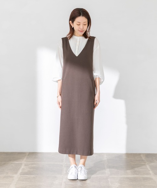 URBAN RESEARCH Sonny Label（アーバンリサーチサニーレーベル）の「『WEB限定』クロスジャンパースカート（ワンピース・レディース・ブラウン/ブラック・FREE）」の15枚目の写真